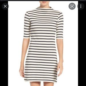 French Connect mockneck striped dress